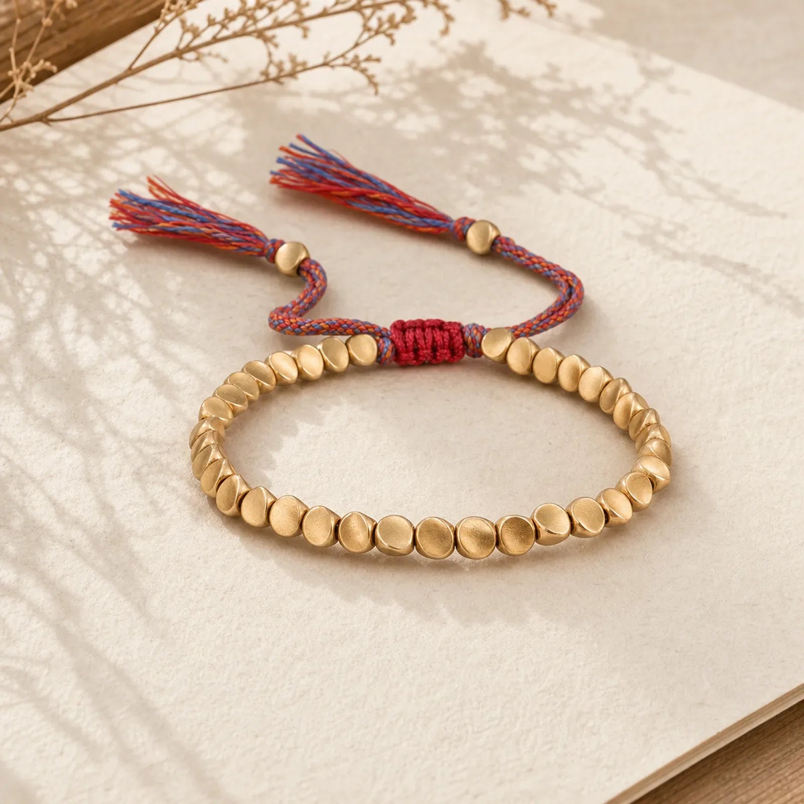 Tibetan Copper Beads Healing Luck Bracelet featuring Copper