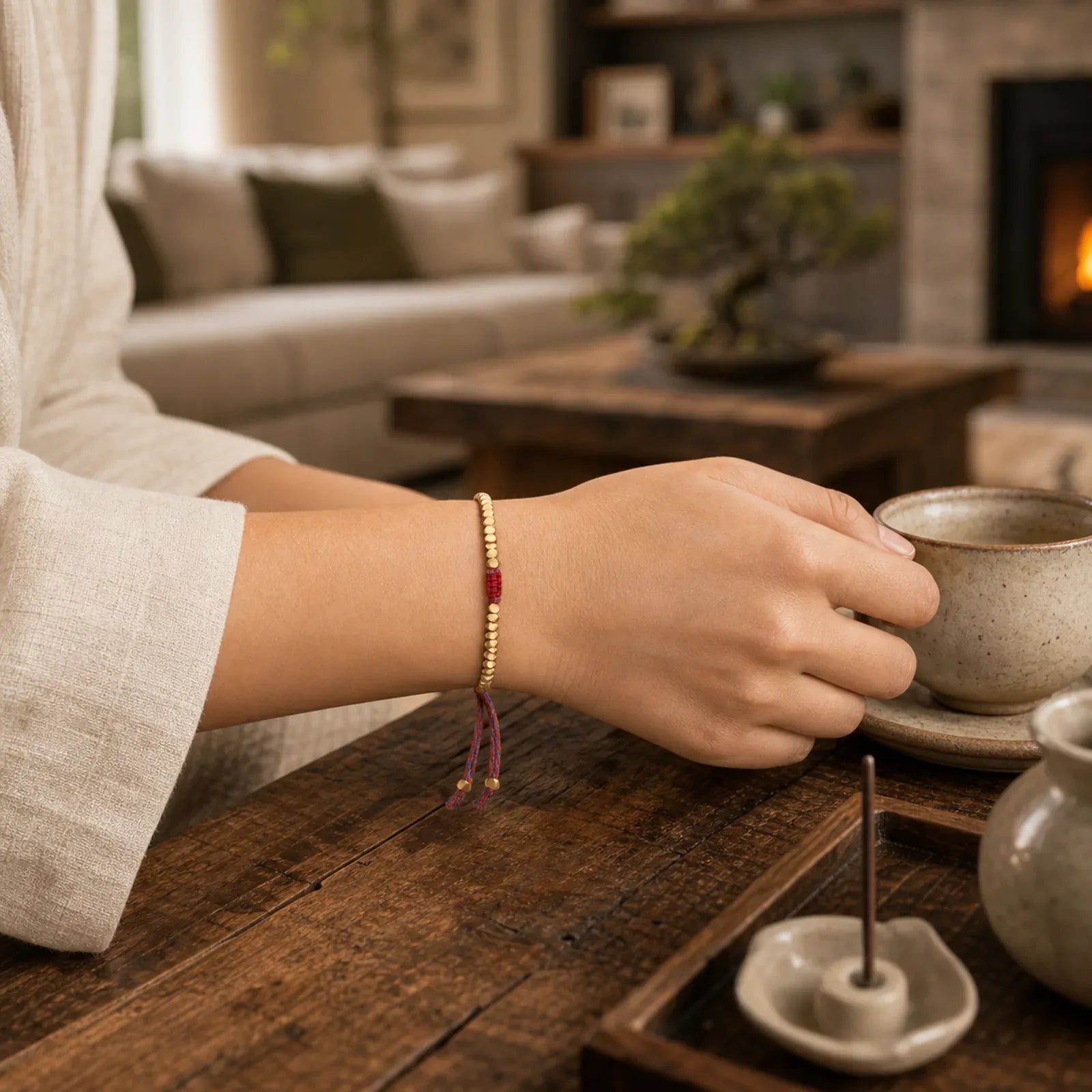 Tibetan Copper Beads Healing Luck Bracelet featuring Copper