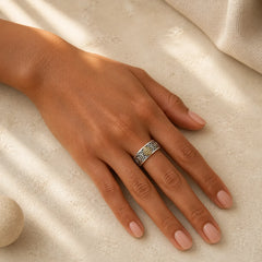 Tibetan Copper Plated With Silver Yellow Jambhala Protection Adjustable Ring featuring Copper, Silver, Yellow Jambhala