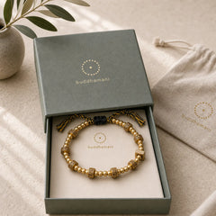 Tibetan Curse Six True Words Wealth Bracelet featuring Om, Lotus, Om Mani Padme Hum