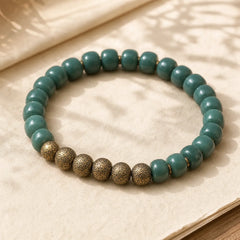Tibetan Cyan Bodhi Seed Copper Success Bracelet featuring Bodhi Seed, Copper