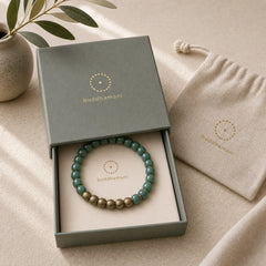 Tibetan Cyan Bodhi Seed Copper Success Bracelet featuring Bodhi Seed, Copper