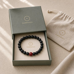 Tibetan Cypress Cinnabar Lotus Healing Bracelet featuring Cypress, Cinnabar, Lotus