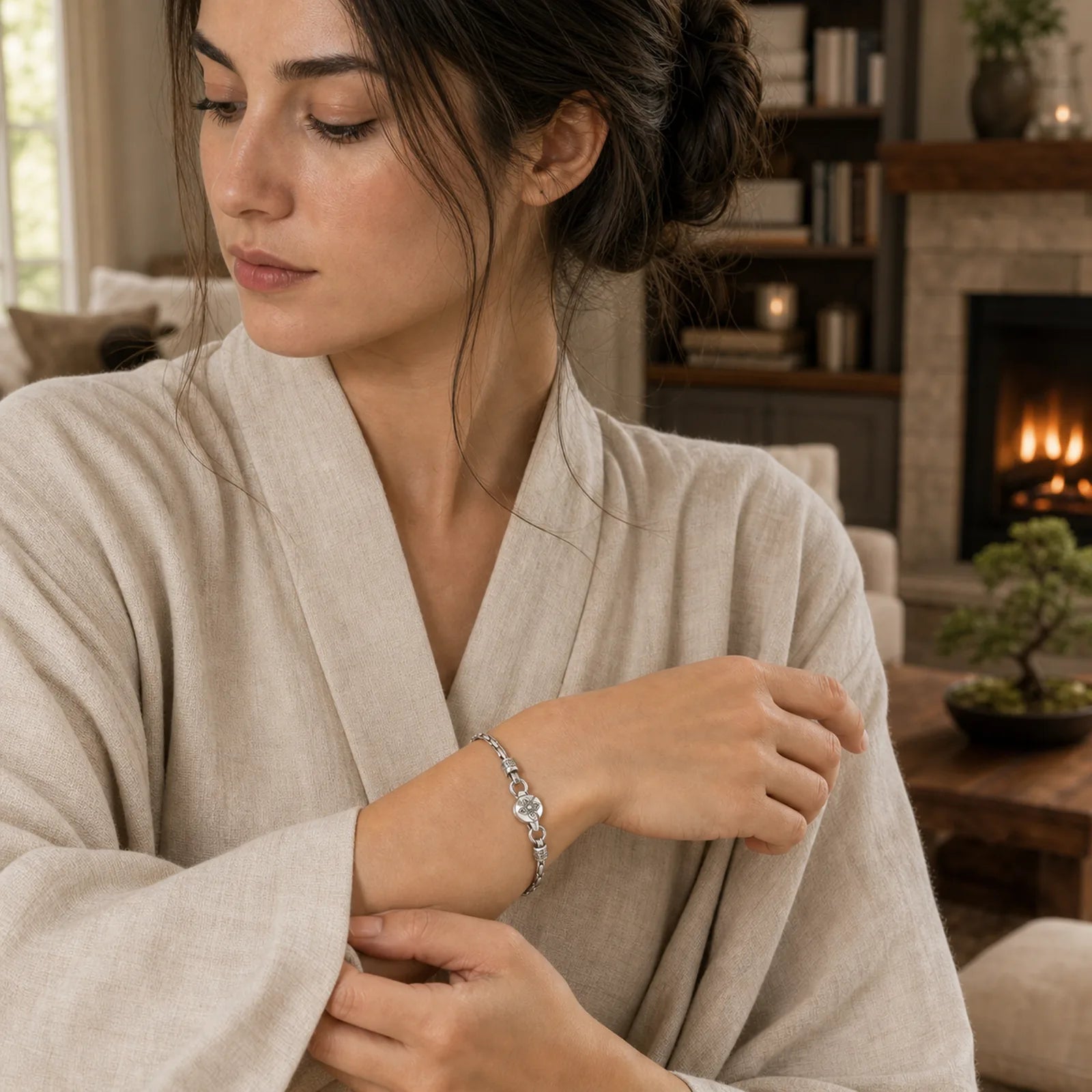 Tibetan Double Dorje Om Mani Padme Hum Buddha Swastika Vajra Strength Bracelet featuring Om Mani Padme Hum, Om, Vajra