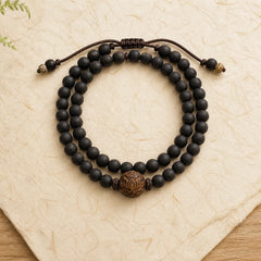 Tibetan Double Layer Cypress Bodhi Lotus Healing Bracelet featuring Cypress, Lotus, Lotus Symbol