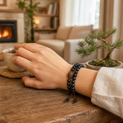 Tibetan Double Layer Cypress Bodhi Lotus Healing Bracelet featuring Cypress, Lotus, Lotus Symbol