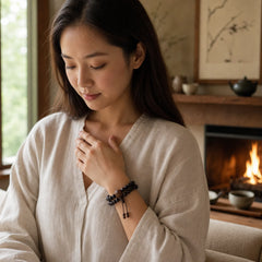 Tibetan Double Layer Cypress Bodhi Lotus Healing Bracelet featuring Cypress, Lotus, Lotus Symbol