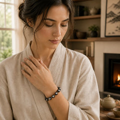 Tibetan Dzi Bead Agate Yin Yang Symbol Protection Bracelet featuring Dzi Bead, Yin Yang Symbol, Nine-Eye Dzi Bead