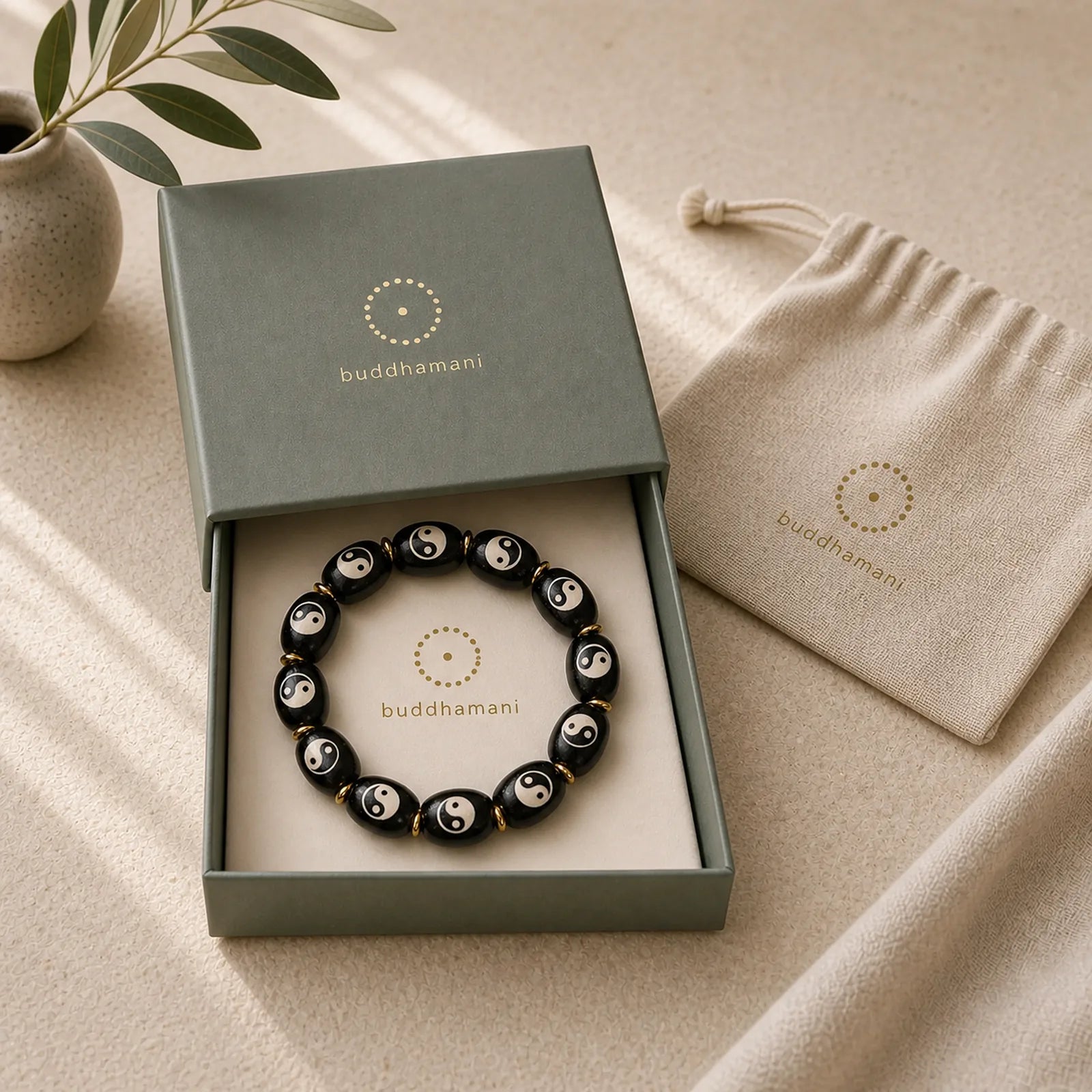 Tibetan Dzi Bead Agate Yin Yang Symbol Protection Bracelet featuring Dzi Bead, Yin Yang Symbol, Nine-Eye Dzi Bead
