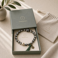 Tibetan Dzi Bead Skull The Lord of the Corpse Forest Wealth Bracelet featuring Dzi Bead, The Lord of the Corpse Forest, Nine-Eye Dzi Bead