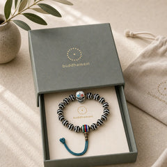 Tibetan Dzi Bead The Lord of the Corpse Forest Protection Bracelet featuring Dzi Bead, The Lord of the Corpse Forest, Nine-Eye Dzi Bead