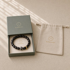 Tibetan Ebony Wood Dzi Bead Balance Calm Bracelet featuring Ebony Wood, Ebony, Dzi Bead