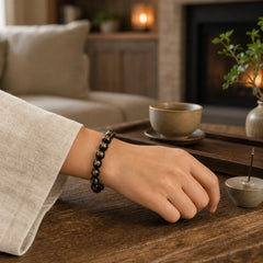 Tibetan Ebony Wood Om Mani Padme Hum Engraved Peace Bracelet featuring Ebony Wood, Ebony, Om Mani Padme Hum