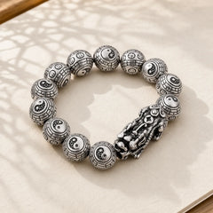 Tibetan FengShui PiXiu Wealth Bracelet featuring Pixiu, Silver, Copper