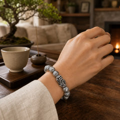 Tibetan FengShui PiXiu Wealth Bracelet featuring Pixiu, Silver, Copper