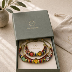 Tibetan Five Directions Gods Of Wealth Buddha Eye Blessing Bracelet featuring Titanium Steel