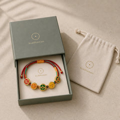 Tibetan Five God Of Wealth Colorful Rope Braided Luck Bracelet featuring Copper