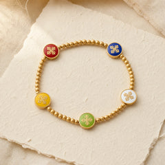 Tibetan Five God Of Wealth Copper Beads Luck Bracelet featuring Copper
