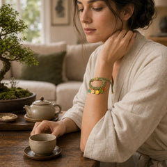 Tibetan Five God Of Wealth Luck Handcrafted Braid String Bracelet featuring