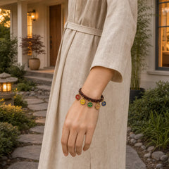 Tibetan Five God Of Wealth Thangka Luck Braid String Bracelet featuring