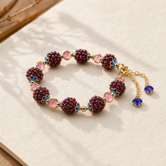Tibetan Garnet Calm Bracelet featuring Garnet, Amethyst