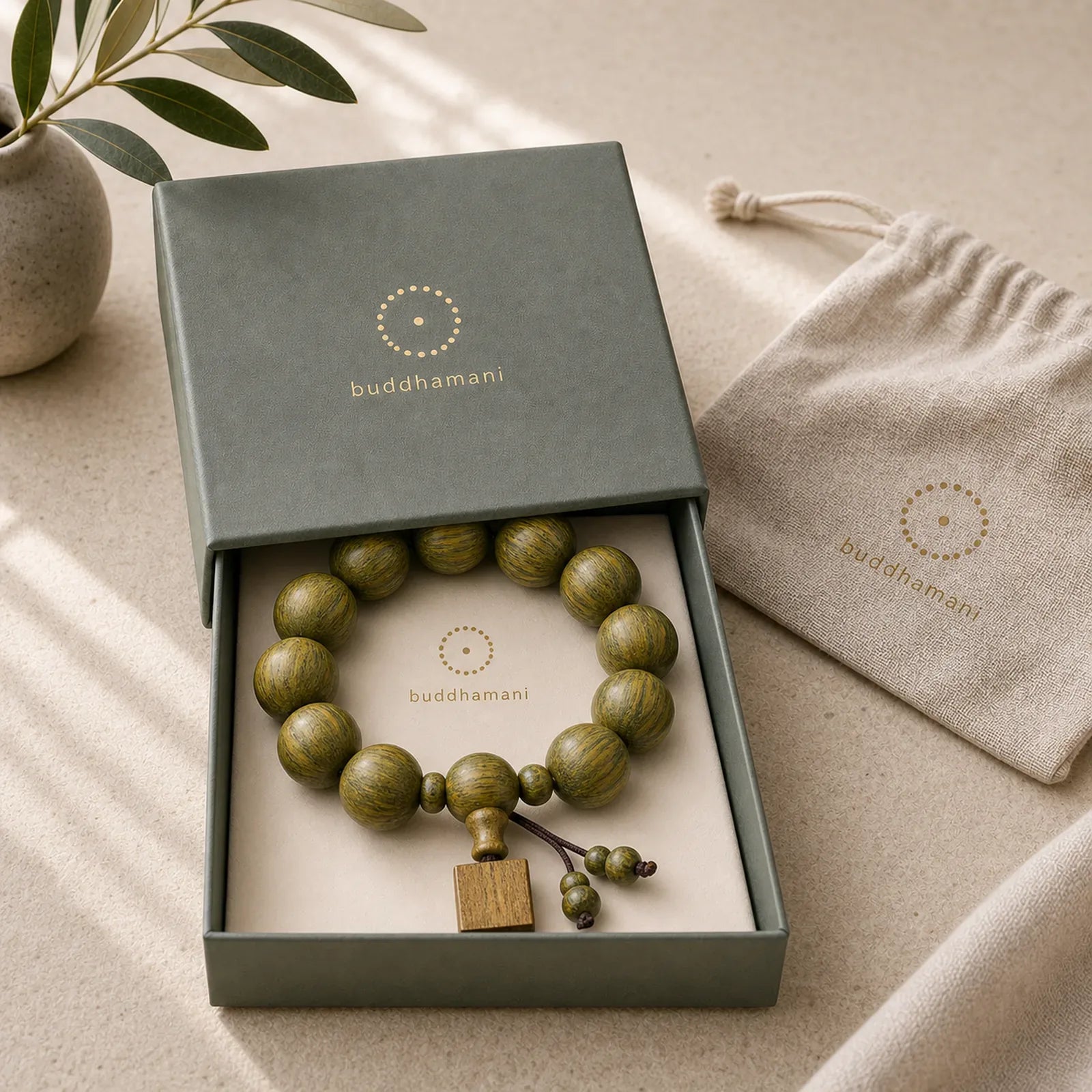 Tibetan Green Sandalwood Cure Bracelet featuring Green Sandalwood, Sandalwood