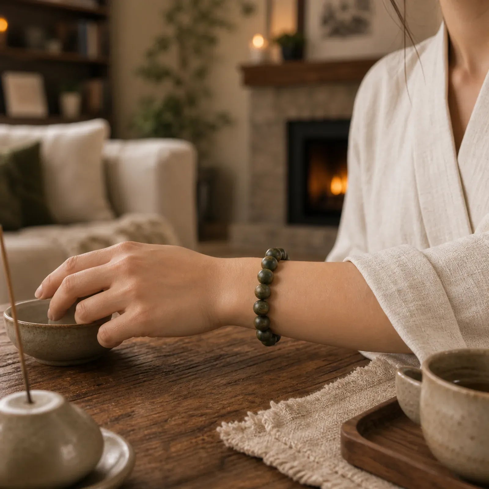 Tibetan Green Sandalwood Soothing Cure Bracelet (Extra 35% Off | USE CODE: FS35) featuring Green Sandalwood, Sandalwood