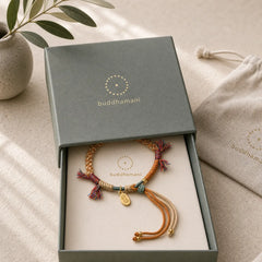 Tibetan Hand-woven Colored Rope Adjustable Tassels Nafu Luck Bracelet featuring Fu Character