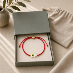 Tibetan Handmade 925 Sterling Silver Lucky Elephant Red String Bracelet featuring Silver, Red String, Elephant Symbol