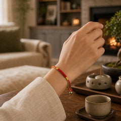Tibetan Handmade Braid Luck String Protection Bracelet featuring Red String
