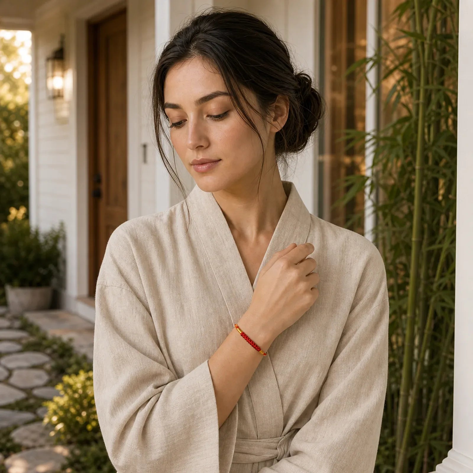 Tibetan Handmade Braid Luck String Protection Bracelet featuring Red String