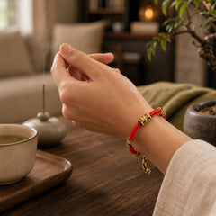 Tibetan Handmade Colorful King Kong Knot Lucky Protection Braid String Bracelet featuring Red String