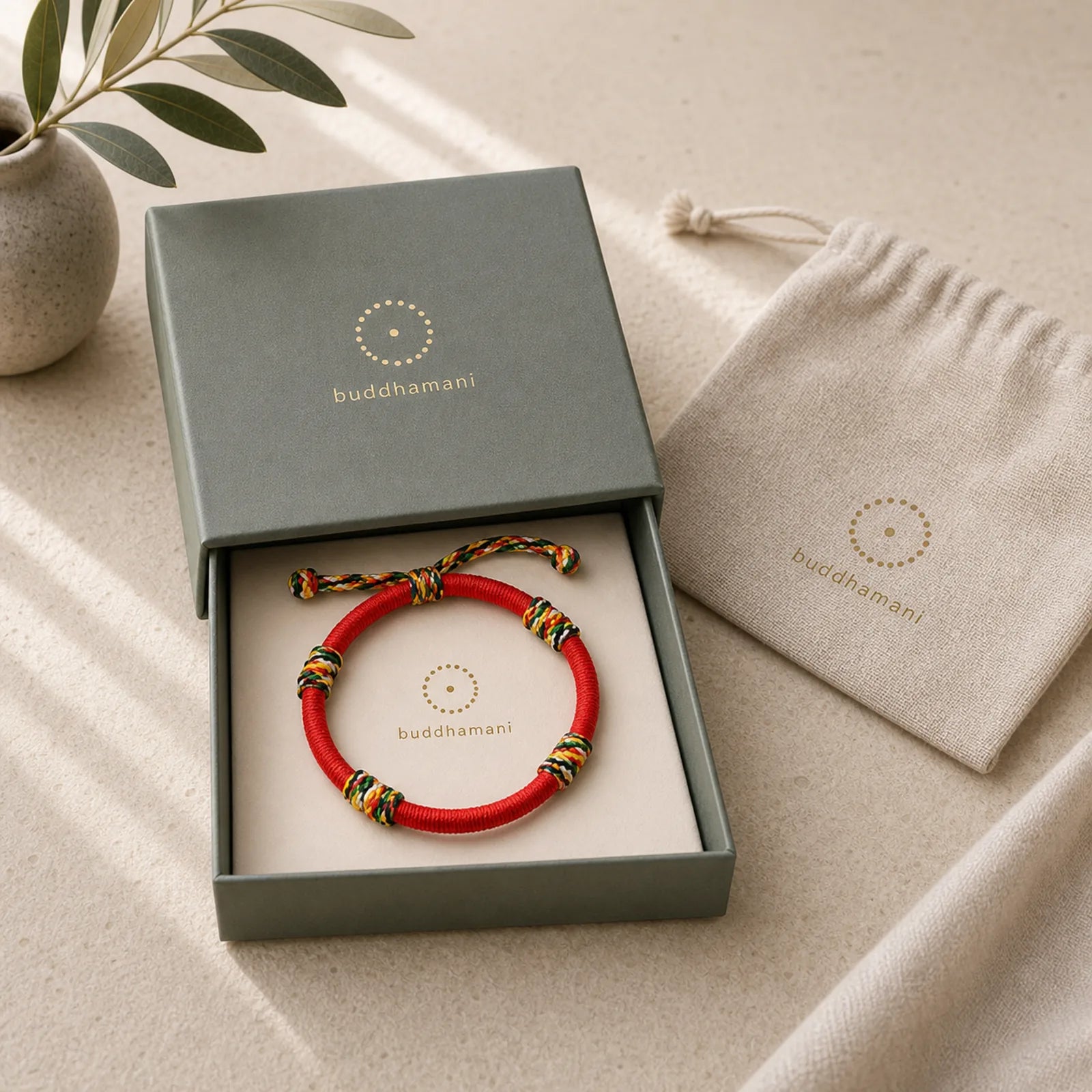 Tibetan Handmade Colorful King Kong Knot Lucky Protection Braid String Bracelet featuring Red String
