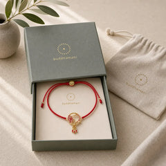Tibetan Handmade Lotus Koi Fish Lucky Red String Bracelet featuring Lotus, Koi Fish, Red String