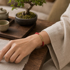 Tibetan Handmade Multicolor King Kong Knot Luck Strength Braided Bracelet featuring Red String