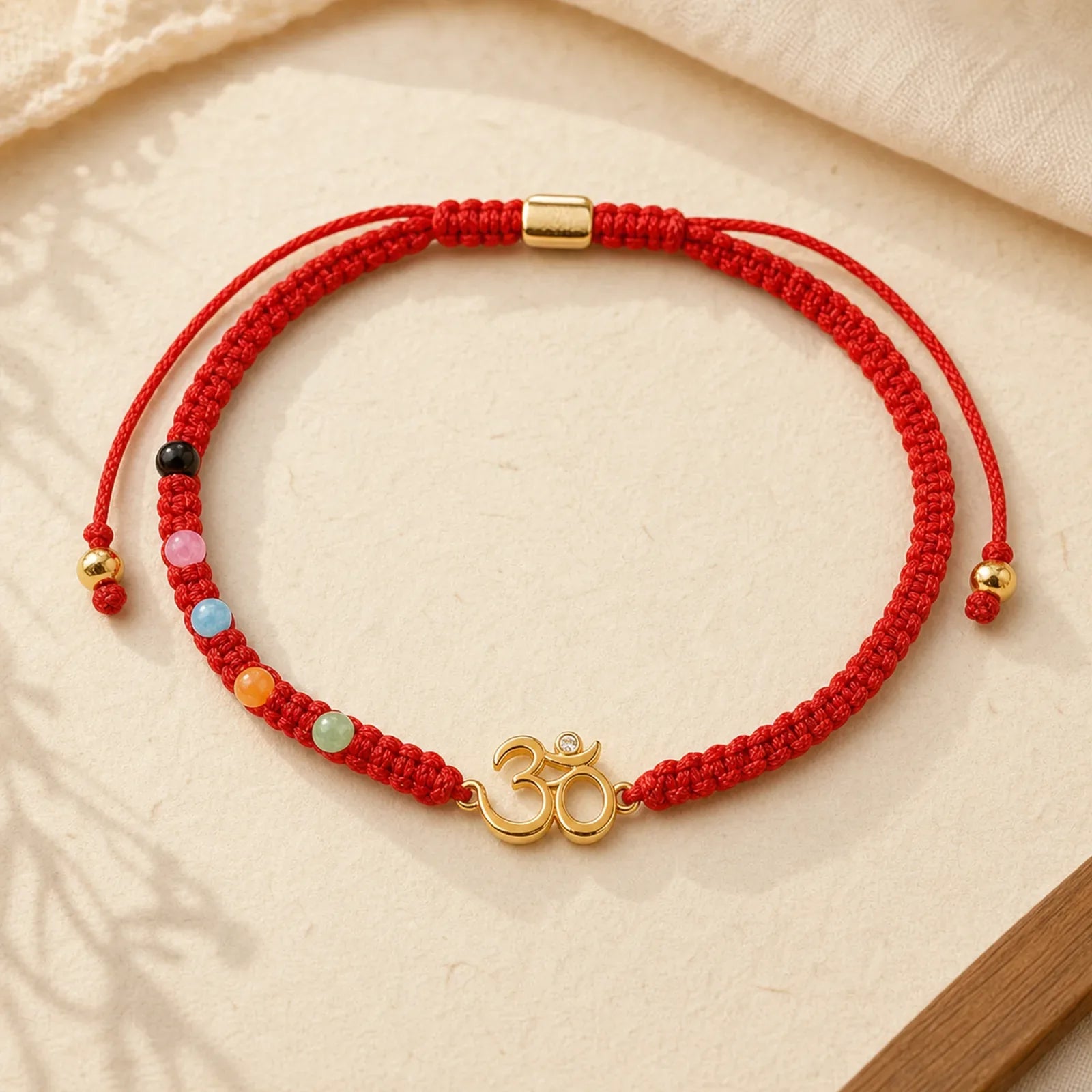 Tibetan Handmade OM Mindfulness Red String Bracelet (Extra 30% Off | USE CODE: FS30) featuring Om, Red String, Om Symbol