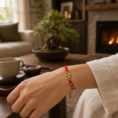 Tibetan Handmade OM Mindfulness Red String Bracelet (Extra 30% Off | USE CODE: FS30) featuring Om, Red String, Om Symbol
