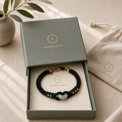 Tibetan Jade Lucky Black Rope Couple Bracelet featuring Jade