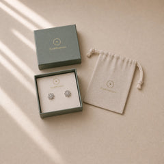 Tibetan Lotus Pattern New Beginning Stud Earrings featuring Lotus, Lotus Symbol, Titanium Steel