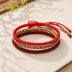 Tibetan Lucky 3 Combination Sets Red String Bracelet featuring Red String