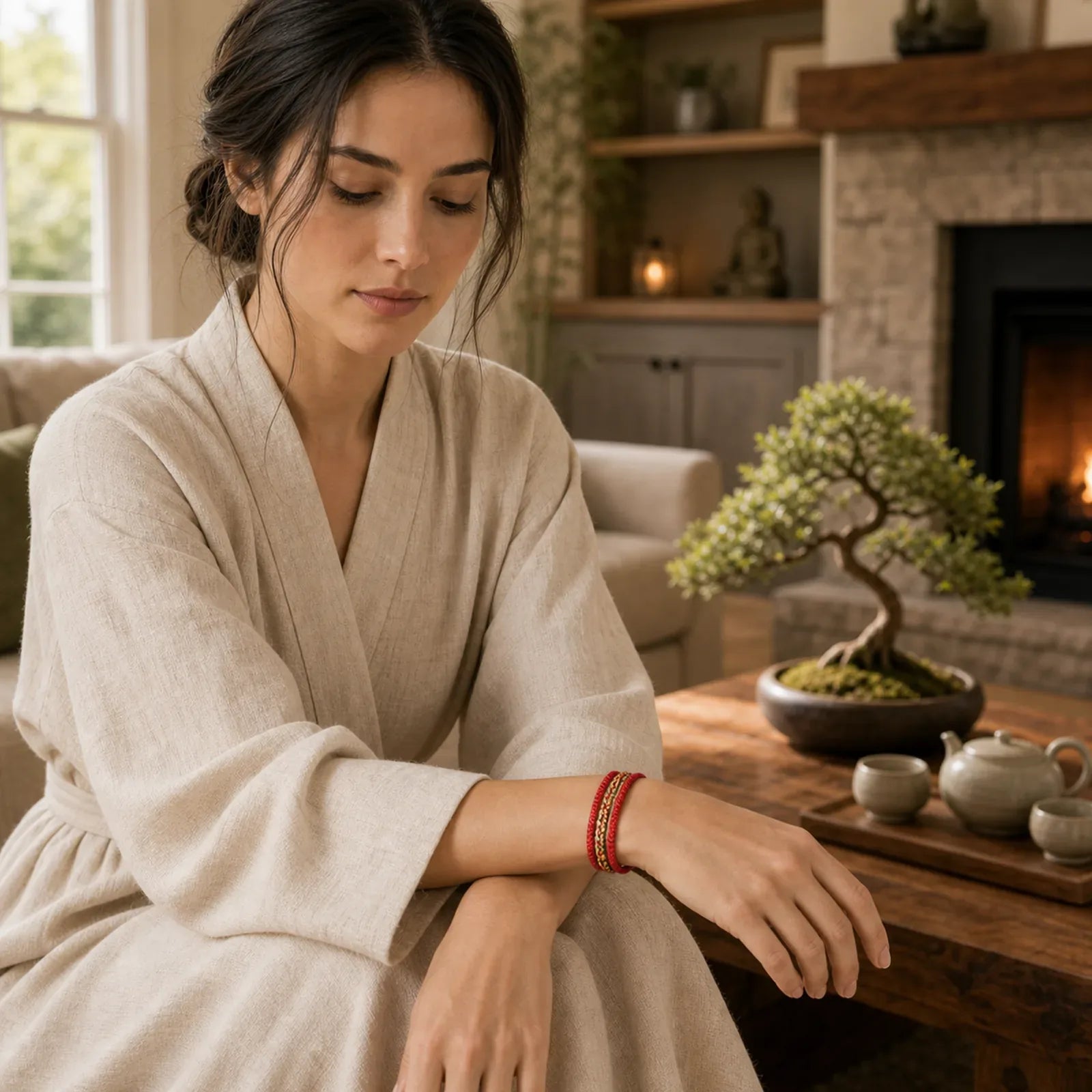 Tibetan Lucky 3 Combination Sets Red String Bracelet featuring Red String