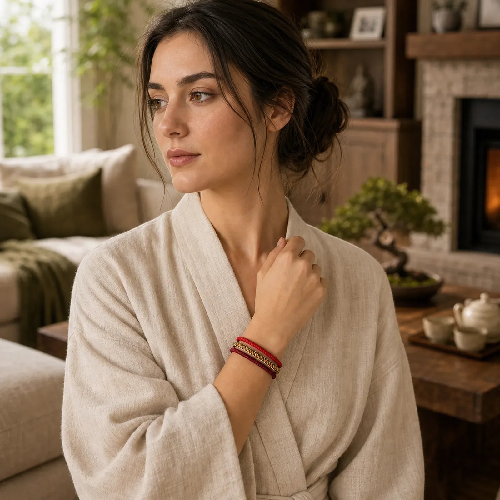Tibetan Lucky 3 Combination Sets Red String Bracelet featuring Red String