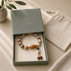 Tibetan Mala White Bodhi Seed Peace Bracelet featuring Bodhi Seed, Lotus Symbol, Lotus