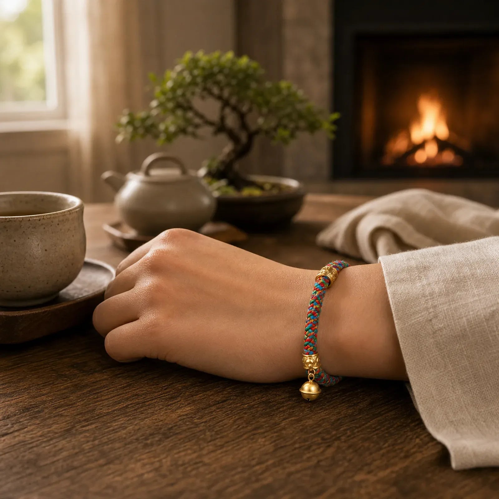 Tibetan Om Mani Padme Hum Carved Zakiram Goddess of Wealth Charm Amulet Bracelet featuring Om Mani Padme Hum, Om, Six True Words (Om Mani Padme Hum)