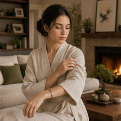 Tibetan Om Mani Padme Hum Heart Sutra Purity Cuff Bracelet featuring Om Mani Padme Hum, Om, Six True Words (Om Mani Padme Hum)