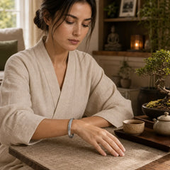 Tibetan Om Mani Padme Hum Heart Sutra Purity Cuff Bracelet featuring Om Mani Padme Hum, Om, Six True Words (Om Mani Padme Hum)
