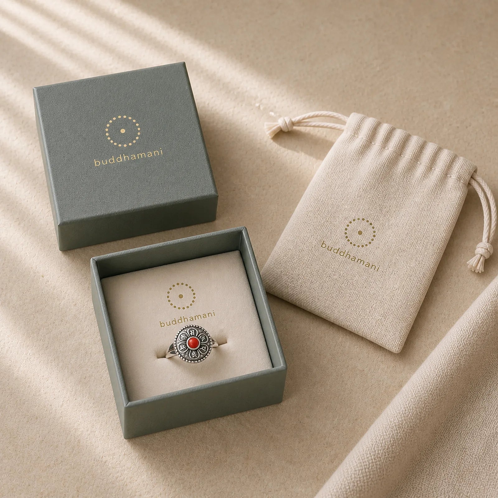 Tibetan Om Mani Padme Hum Peace Rotatable Ring featuring Om Mani Padme Hum, Om, Six True Words (Om Mani Padme Hum)