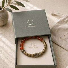 Tibetan Red Agate Green Agate Copper Confidence Fortune Bracelet featuring Red Agate, Green Agate, Copper