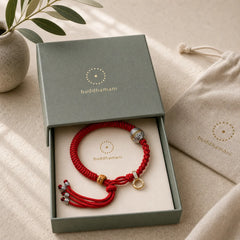 Tibetan Red Rope Diamond Knot Luck Braided Bracelet featuring Red String, Copper