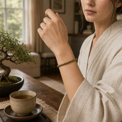 Tibetan Retro Pure Copper Brass Bead Wealth Bracelet featuring Copper